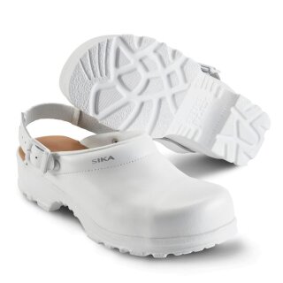 SIKA Footwear Flex LBS 8985 offener Clog mit Fersenriemen Weiß Größe 35