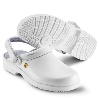 SIKA Arbeitsschuh 19467 Fusion ESD offener Clog mit Fersenriemen Wei Gre 35