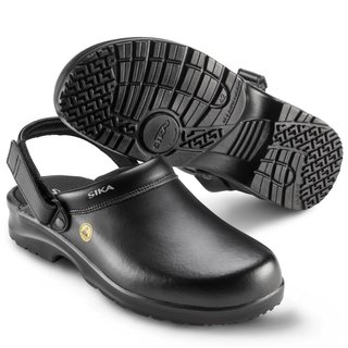 SIKA Arbeitsschuh 19467 Fusion ESD offener Clog mit Fersenriemen Schwarz Gre 39