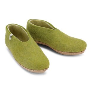 egos copenhagen Filz Hausschuh shoe classic aus Schafwolle Lime Green