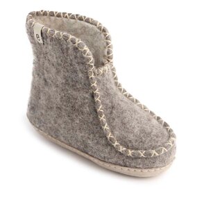 egos copenhagen Filz Hausschuh Kids Boot Classic aus Schafwolle Natural Grey