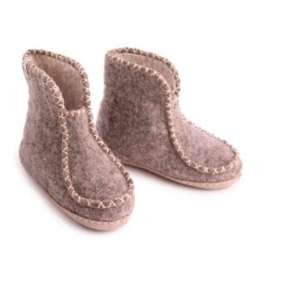 egos copenhagen Filz Hausschuh Kids Boot Classic aus Schafwolle Natural Grey