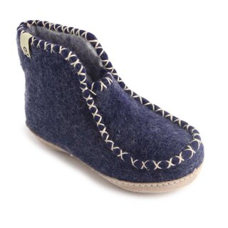 egos copenhagen Filz Hausschuh Kids Boot Classic aus Schafwolle Blue